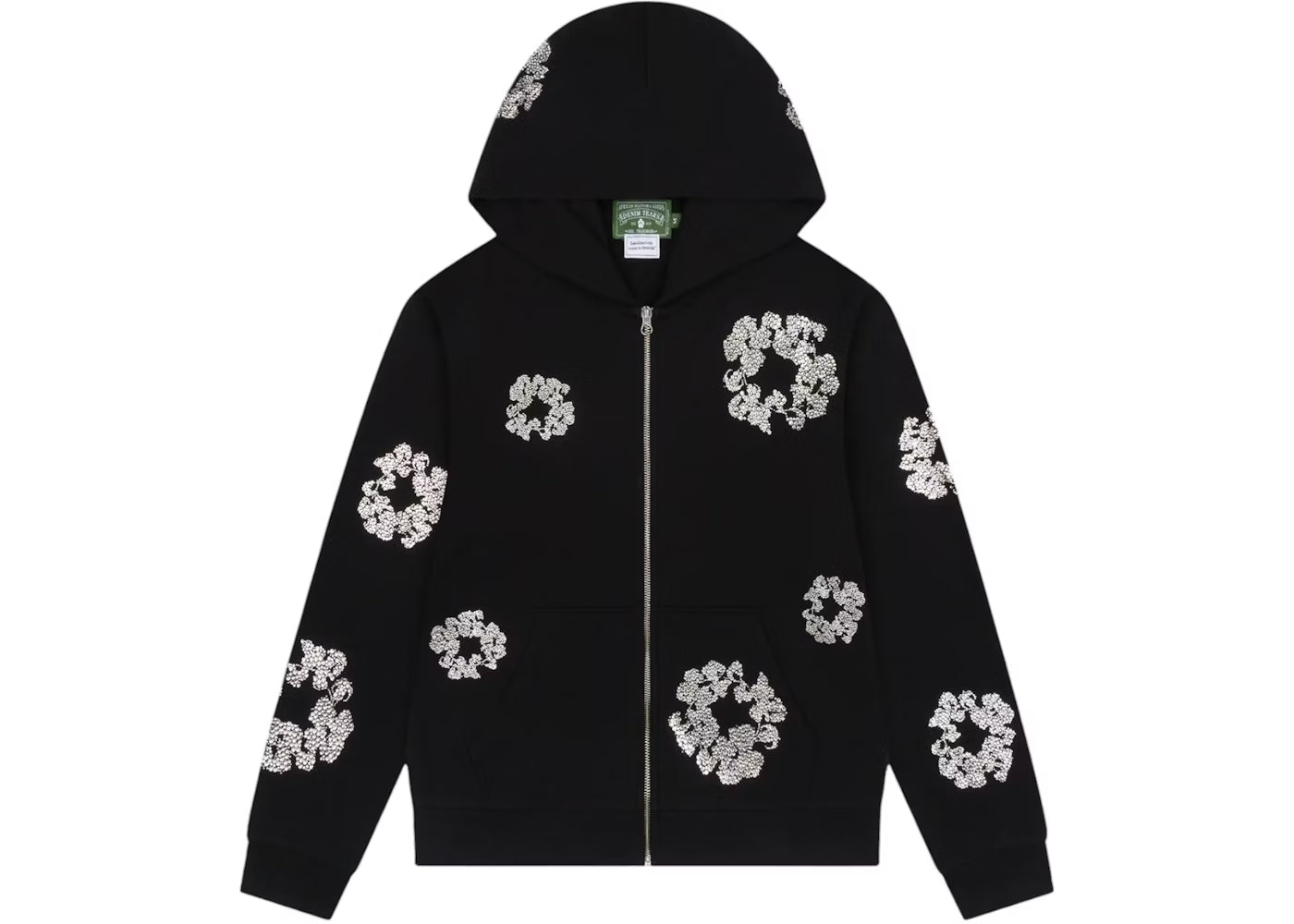 Denim Tears Cashmere Swarovski Cotton Wreath Zip Hoodie