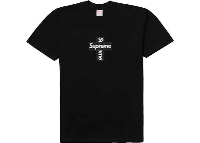supreme black cross tee