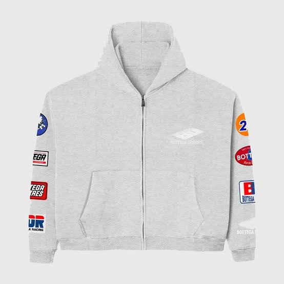 bottega desires patches hoodie grey