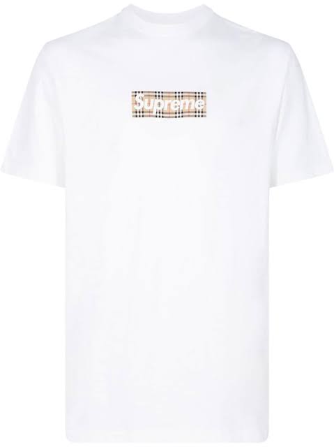 supreme white burberry tee