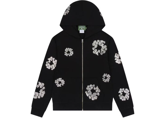 Denim Tears Cashmere Swarovski Cotton Wreath Zip Hoodie