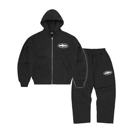 corteiz sweat suit black/grey