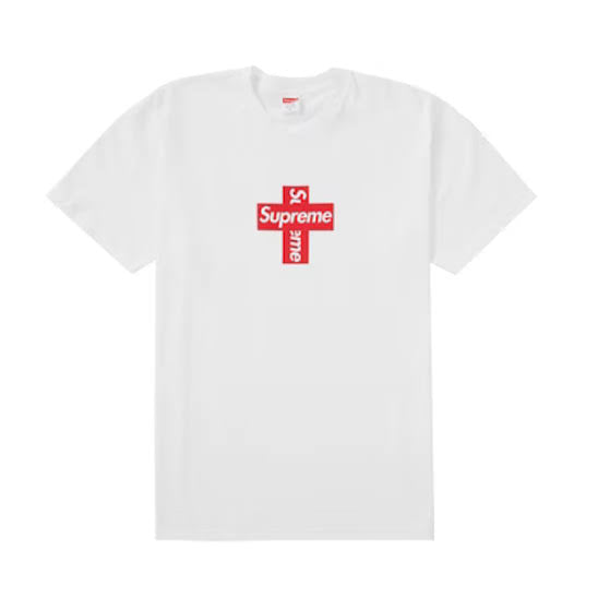 supreme white cross tee