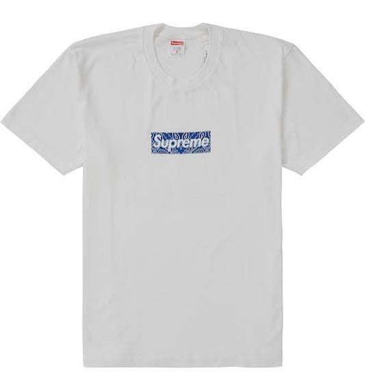 supreme white blue bandana tee